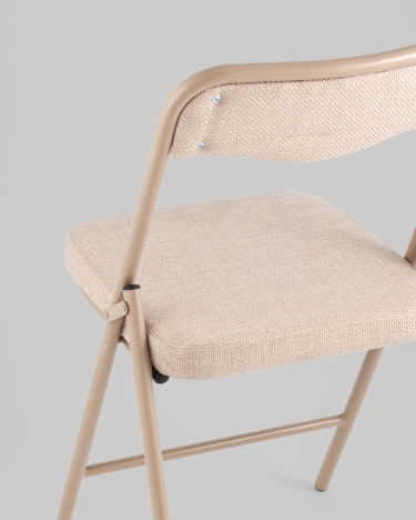 Стул складной мягкий Stool Group Джонни рогожка бежевая каркас бежевый