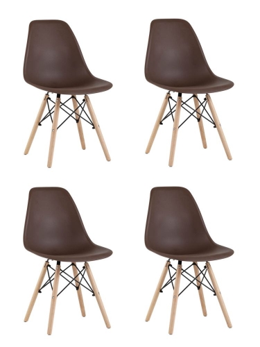 Стул Stool Group Eames Style DSW коричневый 4 шт. комплект разборный каркас