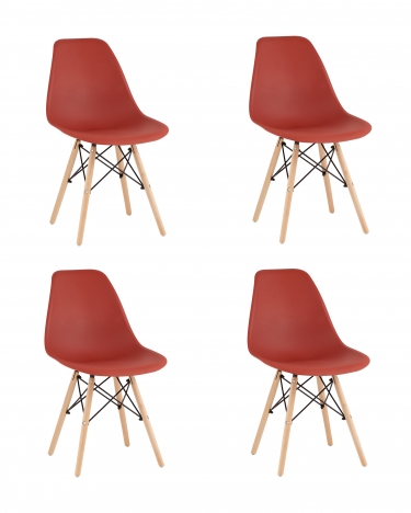Стул Stool Group Eames Style DSW терракотовый 4 шт. комплект разборный каркас