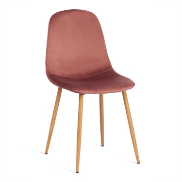 Стул Tetchair BREEZE mod. 4724 / 2 шт. в упаковке вельвет/металл, 44 х 53 х 87 см, Coral коралловый HLR44 / натуральный