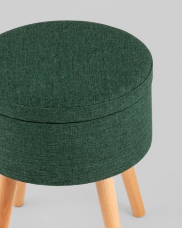 Пуф с ящиком Stool Group Store Woody рогожка темно-зеленая