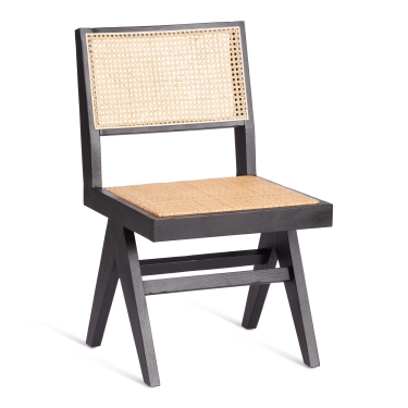 Стул Tetchair LOKI дерево вяз/ротанг, 51х44х86 см, черный