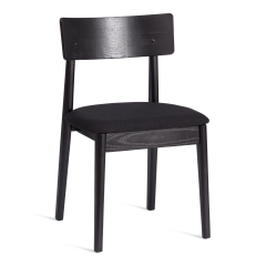 Стул Tetchair THOR дерево вяз/ткань лен, черный/черный лен, 50х48х81,5 см