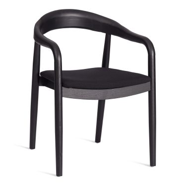 Стул Tetchair BALDUR дерево вяз/ткань лен, черный/черный лен, 49х52х76,5 см