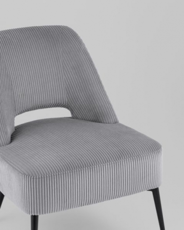 Кресло лаунж Stool Group Бостон велюр рельефный светло-серый