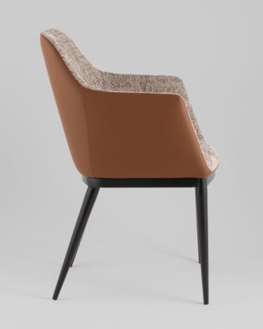 Стул обеденный Stool Group Itan NC коричневый с коричневой экокожей
