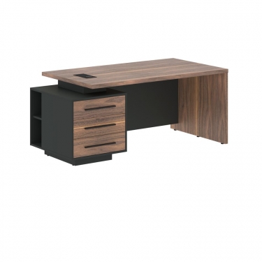 Стол руководителя левый Skyland VELION VENEER VRCT 1890 L Американский орех Яшма черная