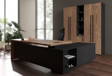 Кабинет руководителя Skyland VELION VENEER 03 Американский орех Яшма черная
