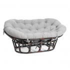 Диван Tetchair MAMASAN/МАМАСАН 23/02 W /с подушкой/ 169х102х80 см, Antique brown, матрац 182х119 см, ткань серо-бежевая 3М 16/2