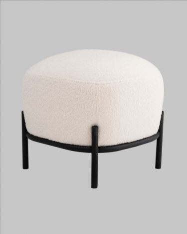 Пуф Stool Group Стоун П букле Fluffy молочный