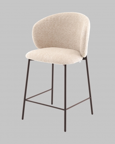 Стул полубарный Stool Group Блейз букле капучино, каркас серо-коричневый