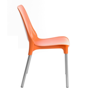 Стул Tetchair GENIUS mod 75 металл/пластик, 46x56x84cм, оранжевый/ножки хром