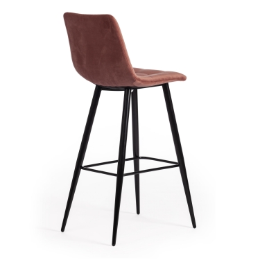Стул барный Tetchair CHILLY mod.7095б / 1 шт. в упаковке ткань/металл, 50х44х104 см, высота до сиденья 76 см, коралловый barkhat 15 /черный
