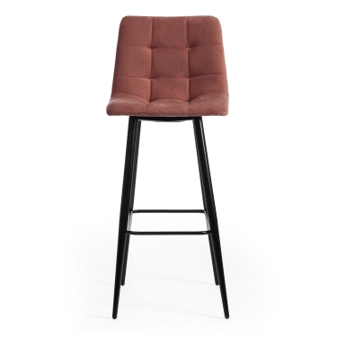 Стул барный Tetchair CHILLY mod.7095б / 1 шт. в упаковке ткань/металл, 50х44х104 см, высота до сиденья 76 см, коралловый barkhat 15 /черный