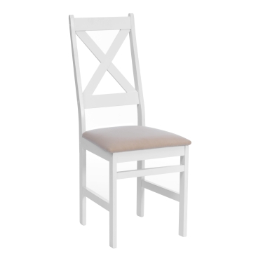 Стул Tetchair CROSSMAN NEW, Многослойный березовый шпон, 41х40х100 см, white/велюр бежевый