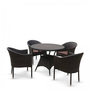 Комплект мебели Афина-мебель T197ANS/Y350A-W53 Brown 4+1