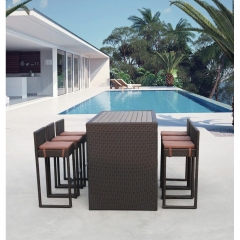 Барный комплект плетеной мебели Афина-мебель T390AD/Y390A-W63_6Pcs Brown