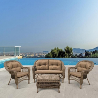 Плетеный комплект для отдыха Афина-мебель LV-520BB Beige-Beige