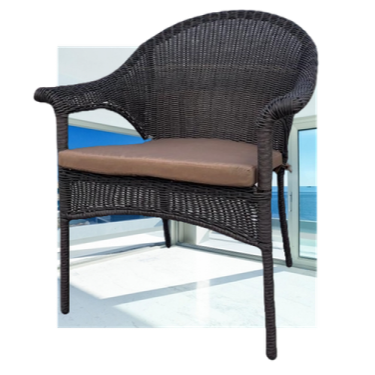 Плетеное кресло Афина-мебель LV-140B Brown с подушкой в комплекте