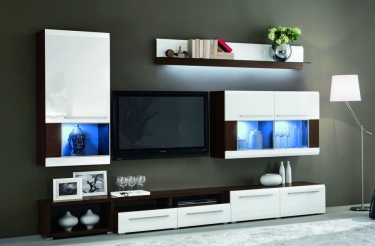 Гостиная LUMIO 2 (цвет: дуб нормандский/белый глянец) НОВИНКА!!!