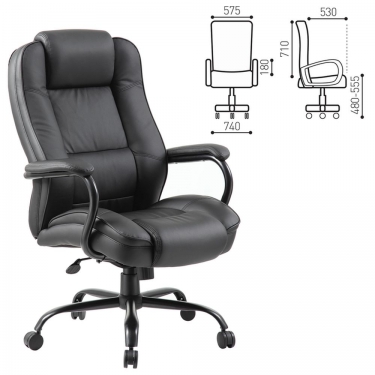 Компьютерное кресло BRABIX Heavy duty HD-002 экокожа Черный