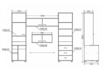 Навес междустоечный Дэми Modul 5 Клен Серый