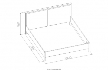 Кровать 1800 Глазовская МФ Sherlock 41 Дуб Сонома спальня