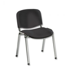 Стул для посетителей EasyChair EChair Rio ИЗО хром, ткань чёрная 9745 С-11 ТК-1
