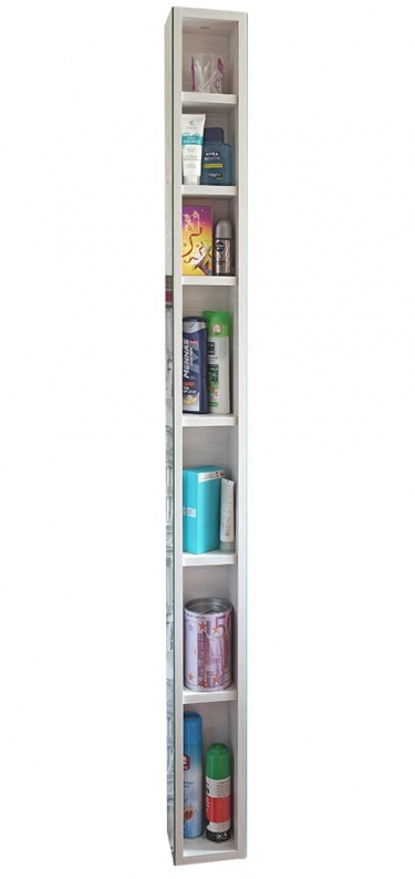 Поворотный зеркальный шкаф Shelf-on Иглу Шелф Беленный дуб