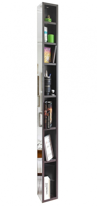 Поворотный шкаф Shelf-on в белом глянцевом стекле Иглу Шелф Венге