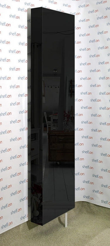 Поворотный шкаф Shelf-on в черном глянцевом стекле Драйв Шелф правый Венге