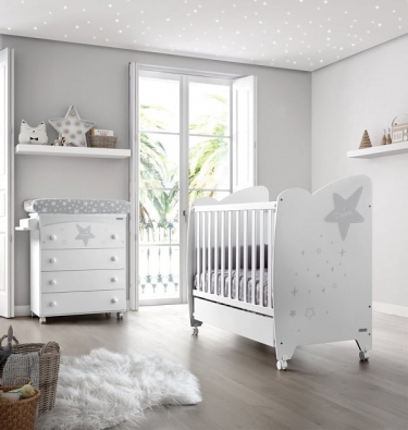 Комод Micuna Micuna Estela пеленальный B-970 white/grey матрасик grey stars