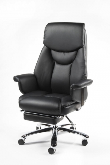 Кресло офисное Норден Парламент H-2021-35 black leather Черный