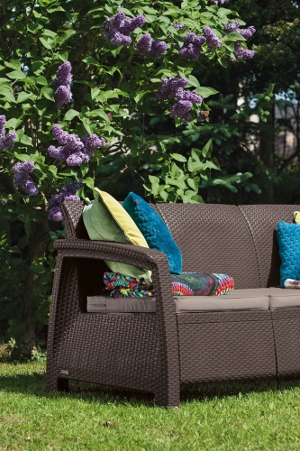 Диван трехместный CURVER Corfu Love Seat max коричневый