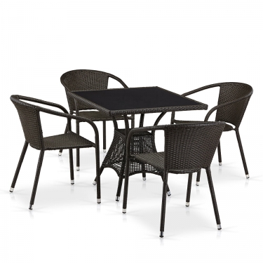 Комплект плетеной мебели Афина-мебель T197BNS-W53/Y137C-W53 Brown 4Pcs