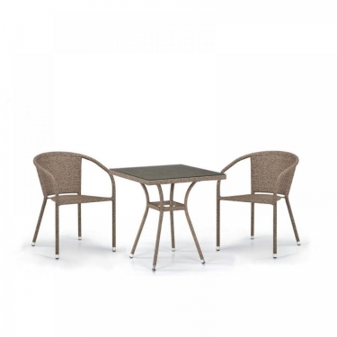 Комплект плетеной мебели Афина-мебель T282BNT/Y137C-W56 Light brown 2Pcs