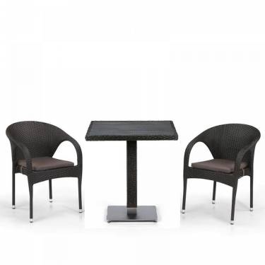 Комплект плетеной мебели Афина-мебель T607D/Y290-W53/52 Brown 2Pcs