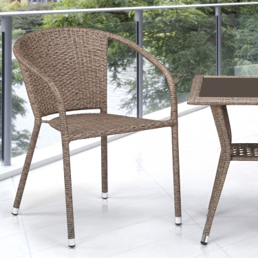 Комплект плетеной мебели Афина-мебель T25B/Y137C-W56 Light brown 2Pcs