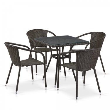 Комплект плетеной мебели Афина-мебель T282BNT/Y137C-W53 Brown 4Pcs