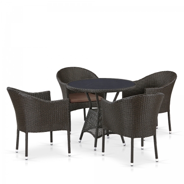 Комплект плетеной мебели Афина-мебель T707ANS/Y350-W53 4Pcs Brown