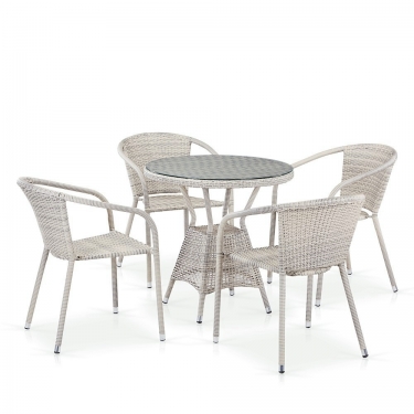 Комплект плетеной мебели Афина-мебель T705ANT/Y137C-W85 Latte 4Pcs
