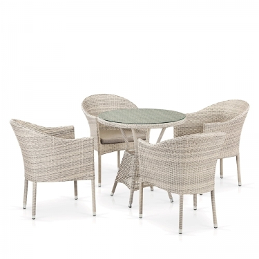 Комплект плетеной мебели Афина-мебель T705ANT/Y350-W85 Latte 4Pcs