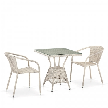 Комплект плетеной мебели Афина-мебель T706/Y137C-W85 Latte 2Pcs