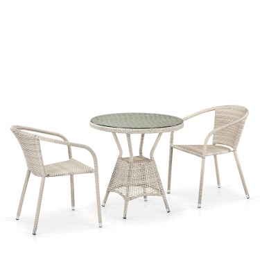 Комплект плетеной мебели Афина-мебель T705ANT/Y137C-W85 Latte 2Pcs
