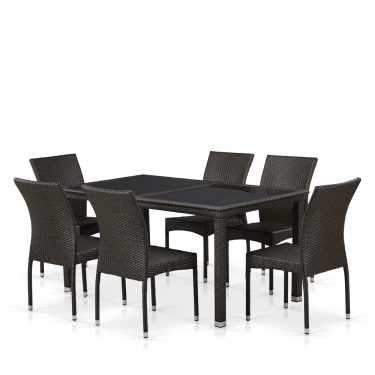 Комплект плетеной мебели Афина-мебель T246A/Y380A-W53 Brown 6Pcs