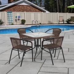 Комплект мебели Николь-2B Афина-мебель TLH-037BR2/080SR-80х80 Brown 4Pcs