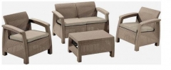 Комплект мебели с диваном Афина-мебель Yalta 2set AFM-1020B Beige/Cappuccino