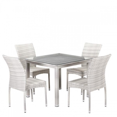 Комплект плетеной мебели Афина-мебель T257A/Y380-W85-90x90 4Pcs Latte