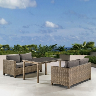 Комплект плетеной мебели Афина-мебель T256B/S59B-W65 Light brown