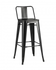 Стул барный Stool Group Tolix Wood 75.5 со спинкой Черный